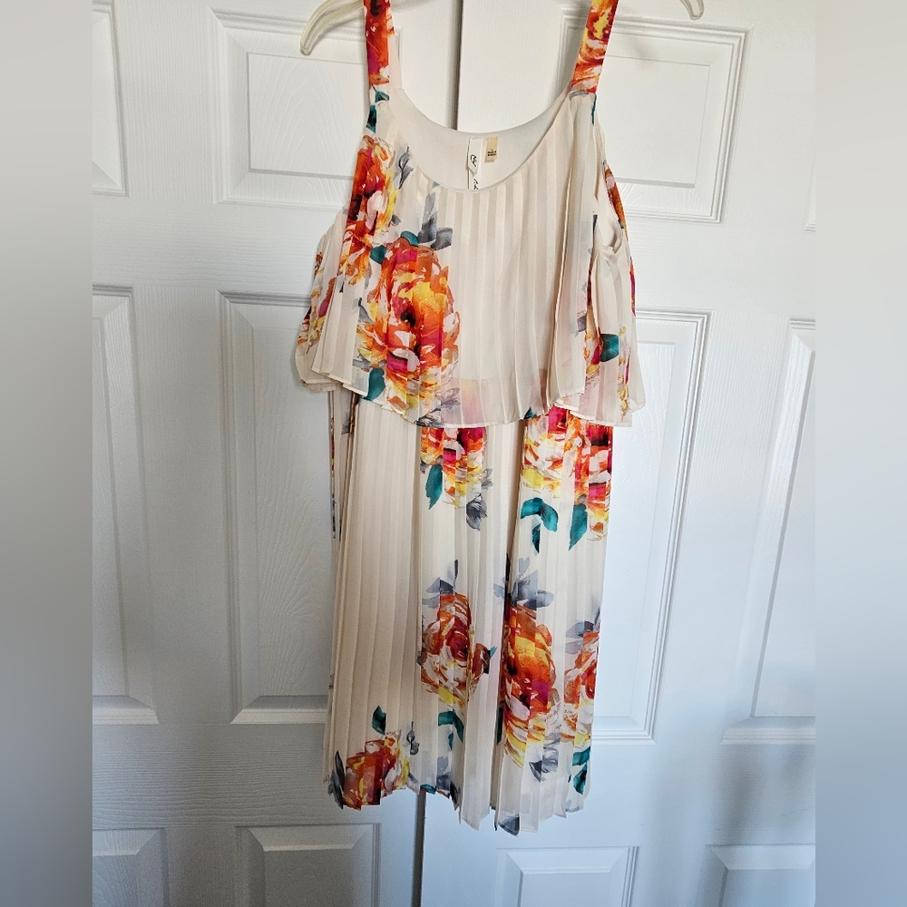 NY Collection Floral sun dress, Cream, L